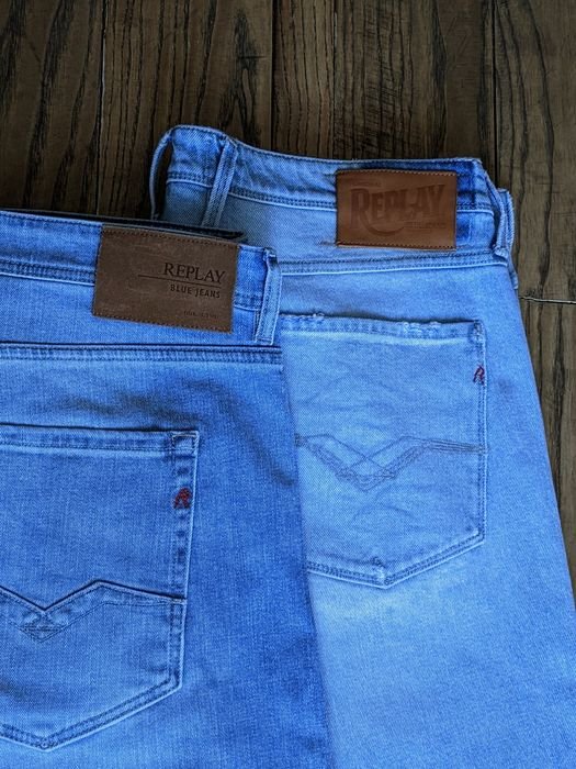 Herren Replay Jeans Marineblau Denim 40