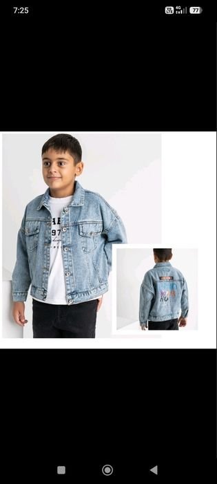 Homme Veste en Jean Bleue Taille Unique