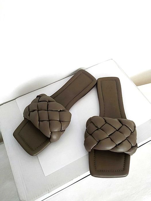 Femme H&M Tongs Vert Foncé Cuir Synthétique 38