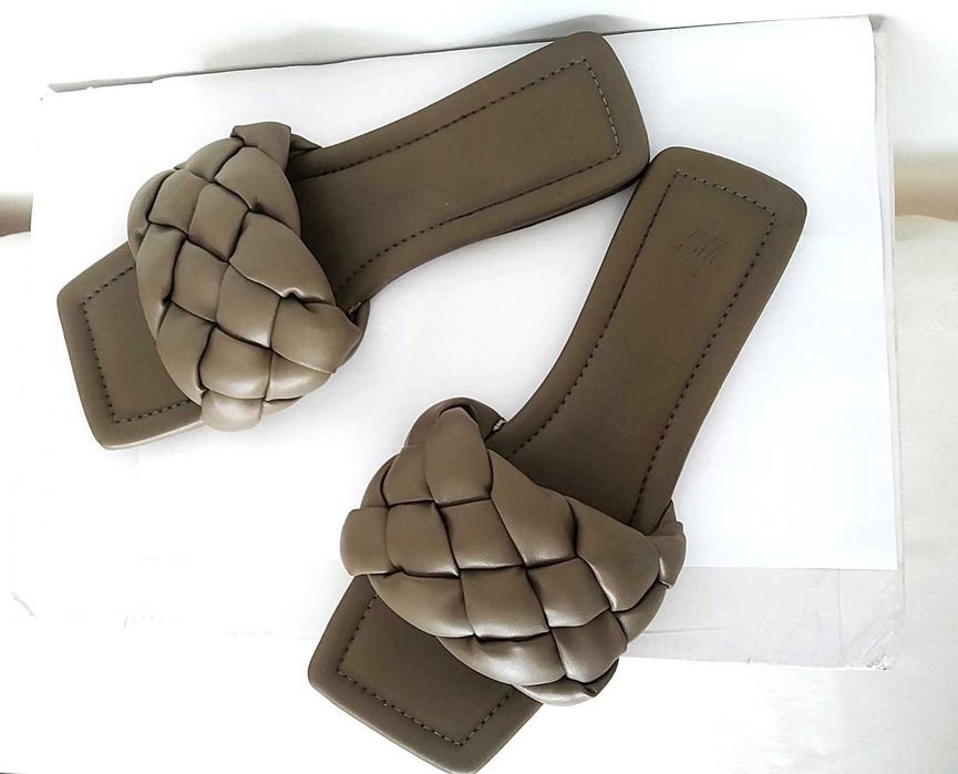 Femme H&M Tongs Vert Foncé Cuir Synthétique 38