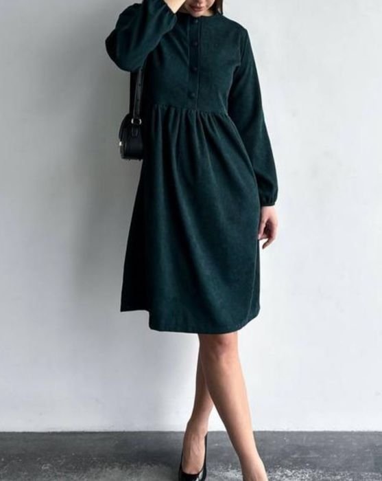 Femme Robe Verte Microvelours 36
