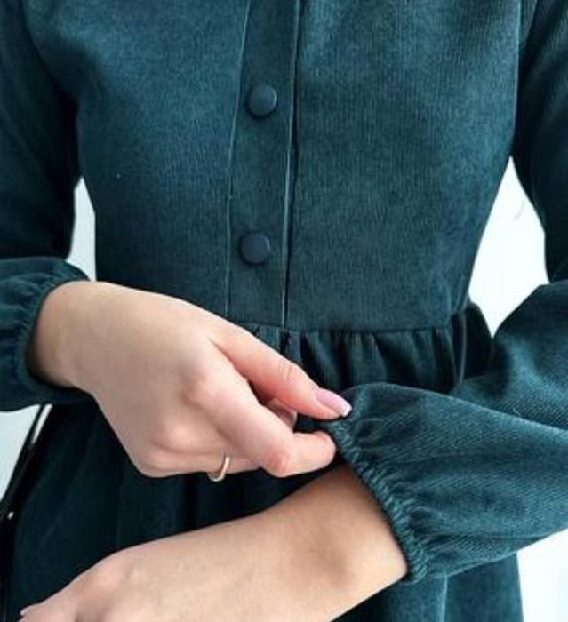 Femme Robe Verte Microvelours 36