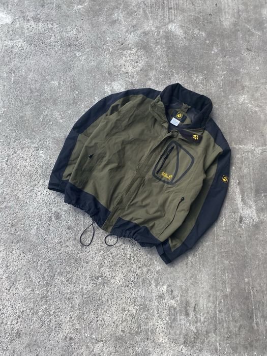 Uomo Jack Wolfskin Giacca a Vento Kaki 42