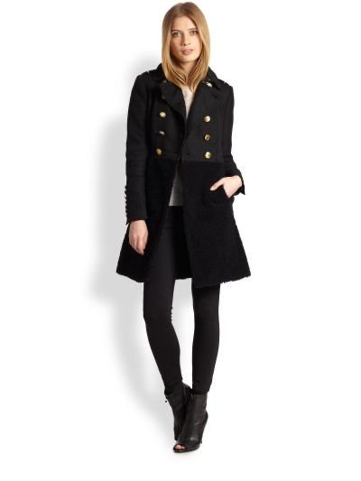 Damen Burberry Brit Mantel Schwarz S/XS