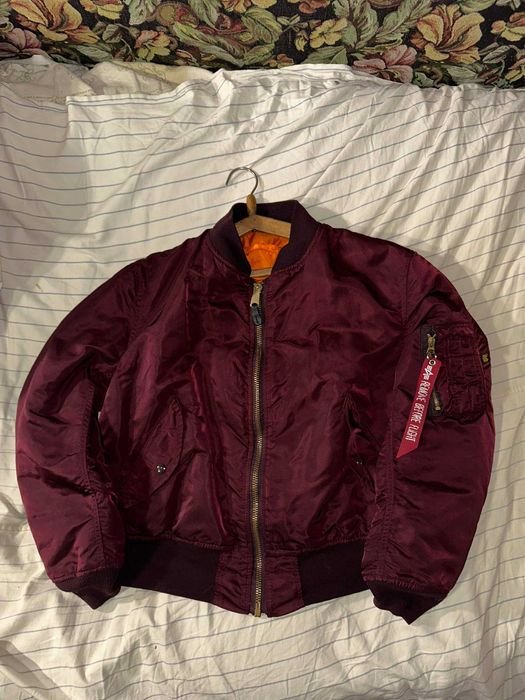 Мужской Alpha Industries Бомбер Бордовый 40