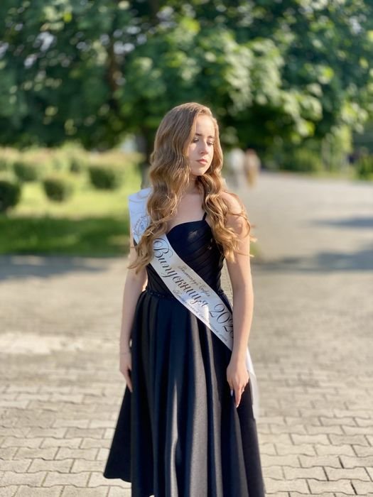 Женская Сукня Чёрная Атлас S