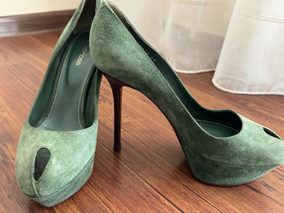 Men Sergio Rossi Heels Green Suede 39