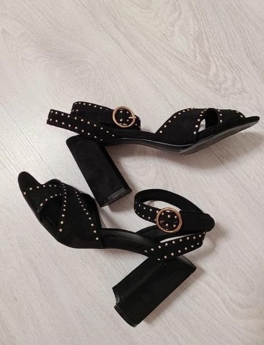 Damen High Heels Schwarz Wildleder 38