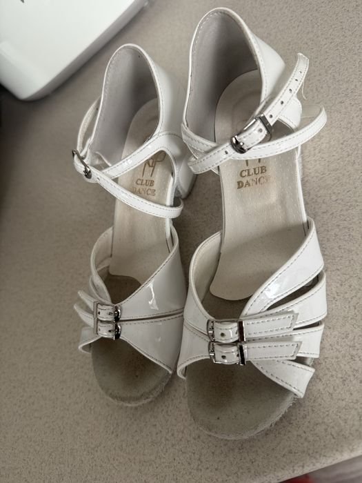 Women Heels White Leather 35