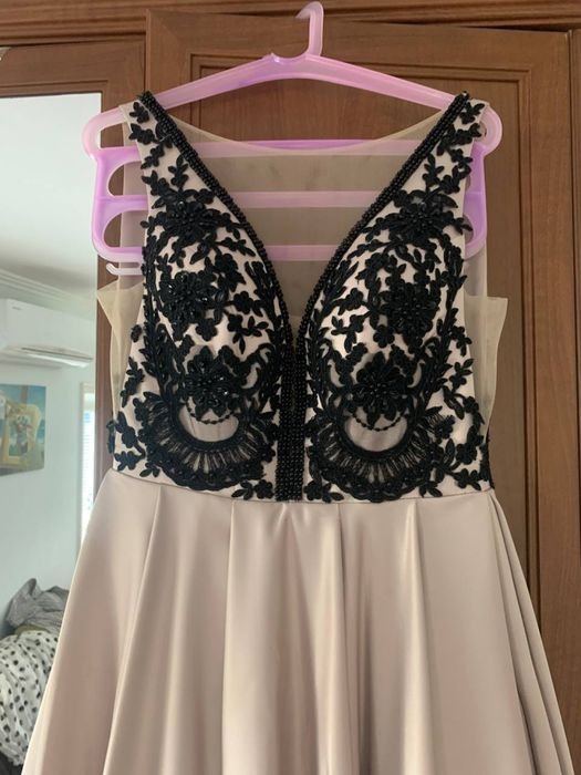 Women Dress Beige Satin One size