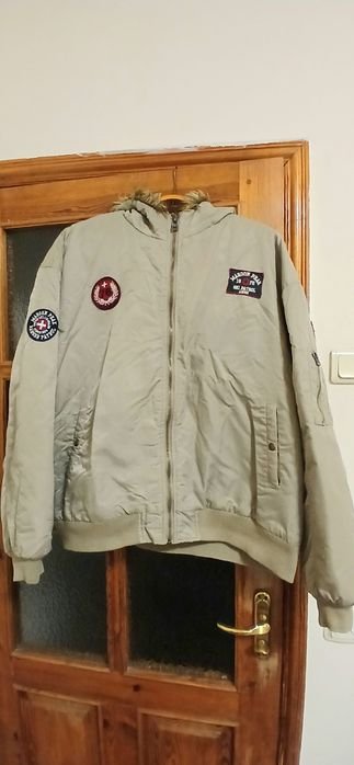 Herren Bomberjacke Oliv Polyester 2XL