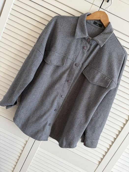 Damen Hemd Grau Polyester 36