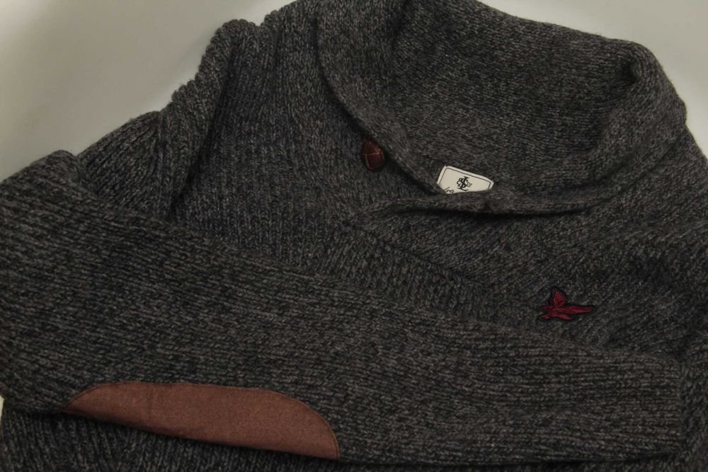 Herren Lyle & Scott Pullover Grau Wolle 38