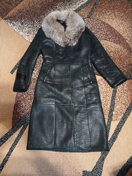 Femme Manteau Cuir Véritable Noir