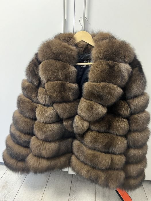 Femme Manteau en Fourrure Marron Taille Unique