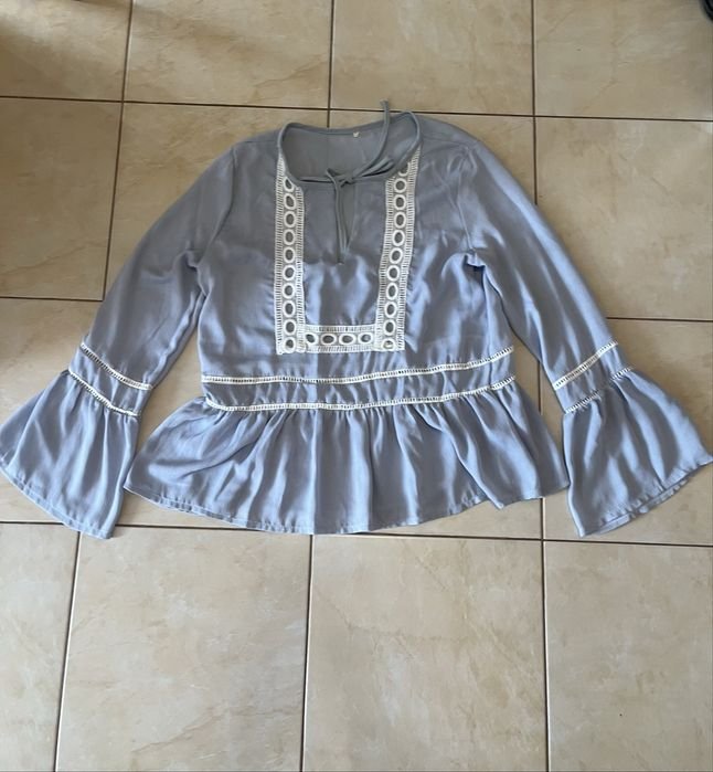 Damen Bluse Blau Polyester 44