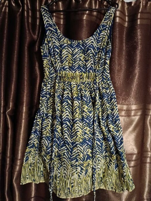 Damen TU Kleid Marineblau Baumwolle M