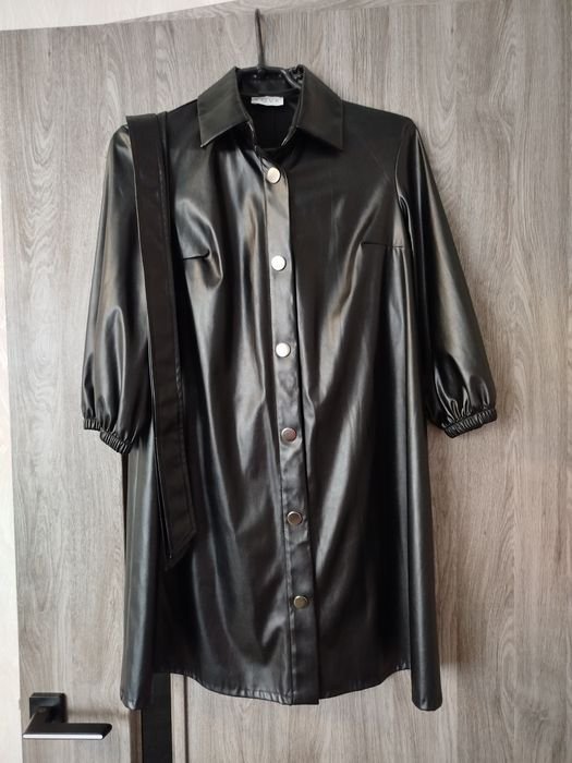 Women Dress Black Eco-Leather 38