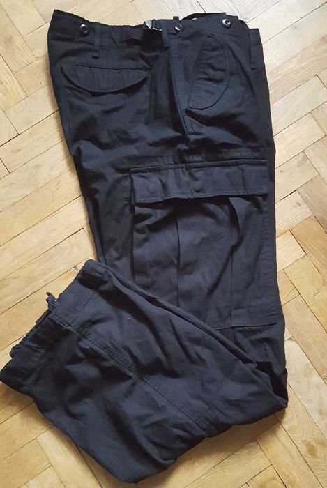 Men Brandit Trousers Black Cotton 34