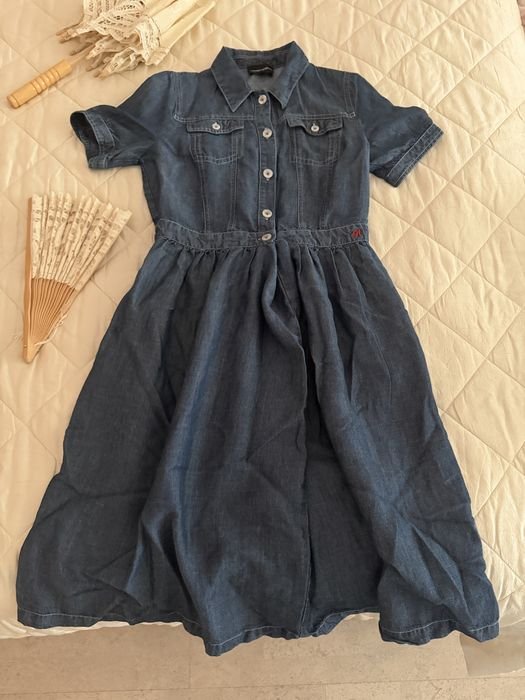 Femme Emporio Armani Robe Bleu Marine Denim 34