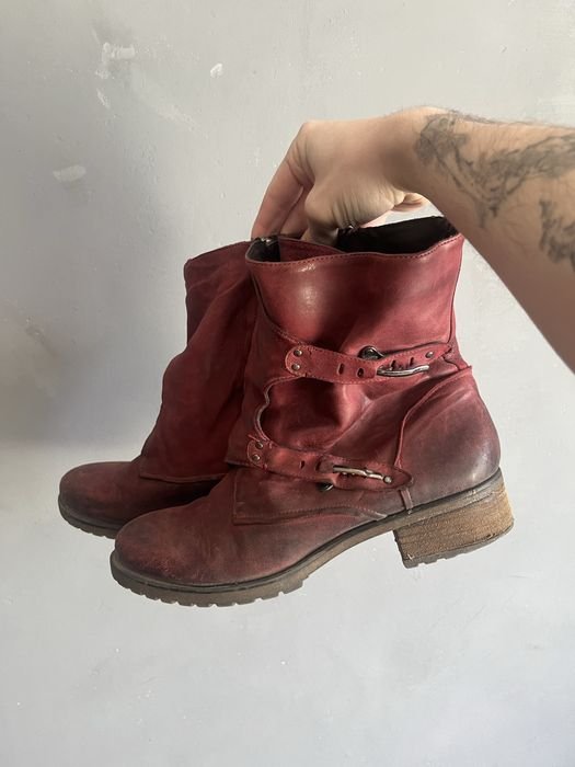 Uomo A.S. 98 Stivali Borgogna Pelle 42.5