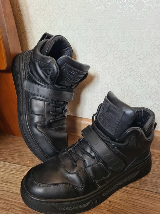 Uomo Respect Stivali Neri Pelle 43