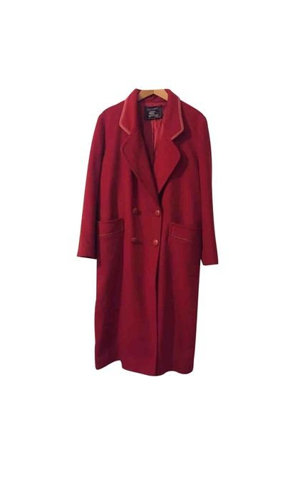 Donna Burberry Cappotto Rosso Cashmere 38