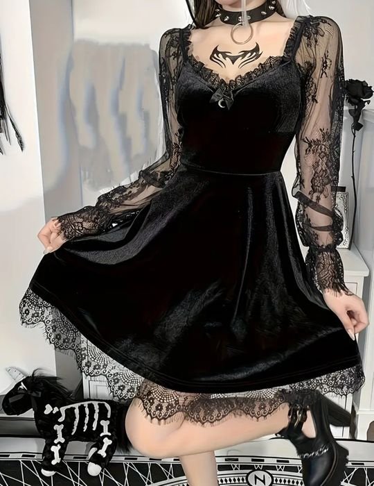 Damen Kleid Schwarz 38