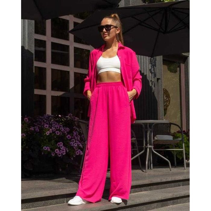 Women Suit with Pants Pink 42