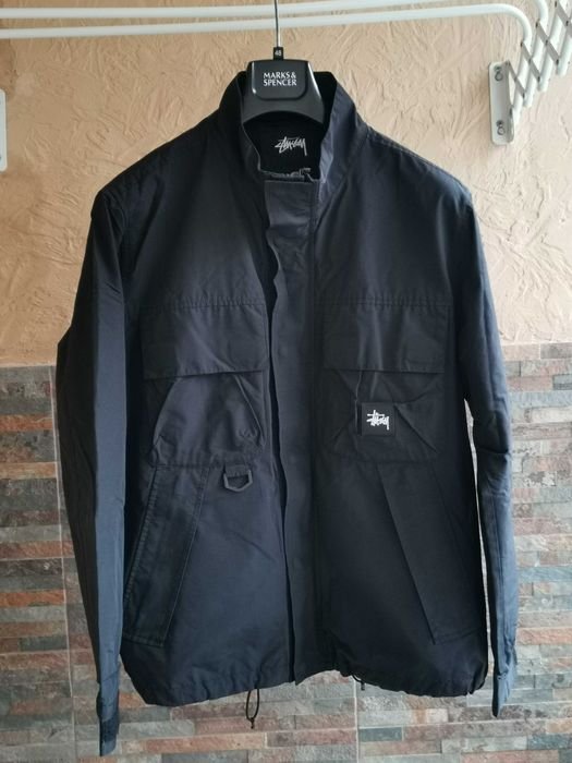 Herren Stussy Jacke Schwarz Nylon 38