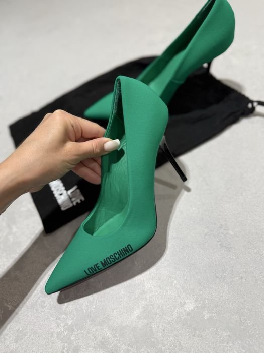 Women Moschino Heels Green Leather 36