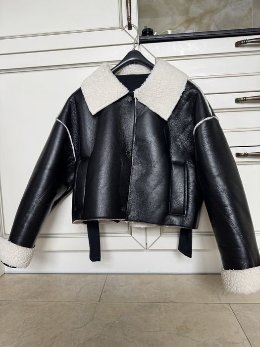 Femme Veste en Cuir Noire 36