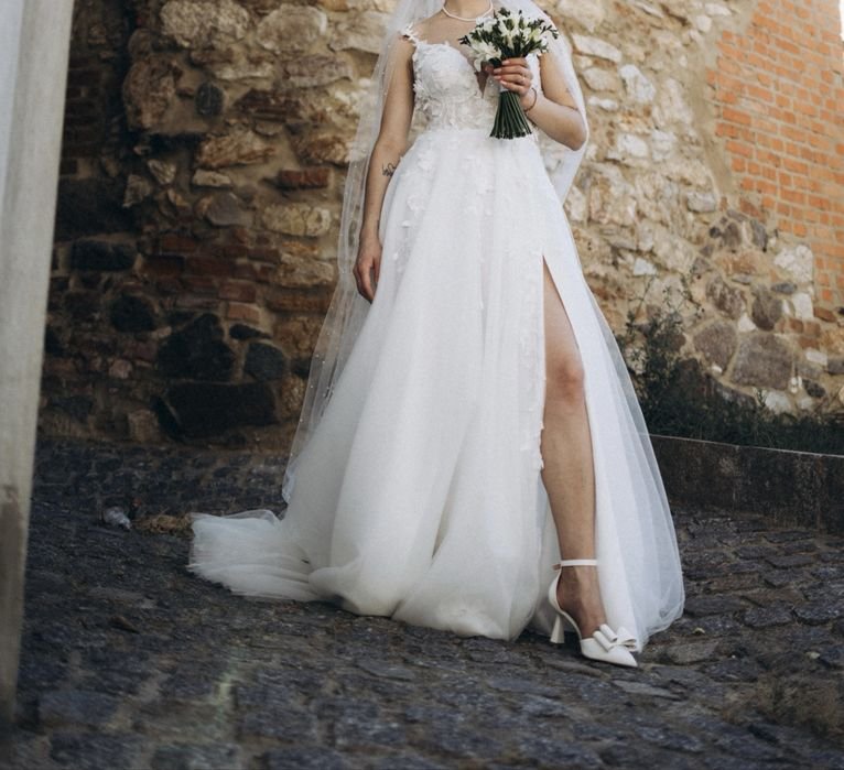 Femme Robe de Mariée Blanche Tulle 38 / M / 46