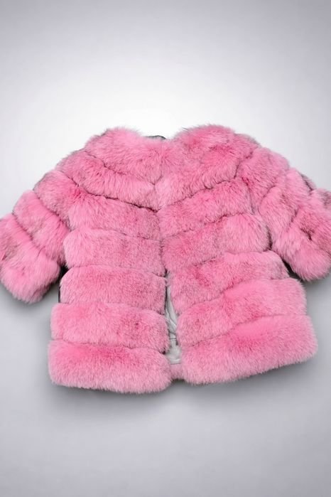Donna Giacca di Pelliccia Rosa Coniglio 38