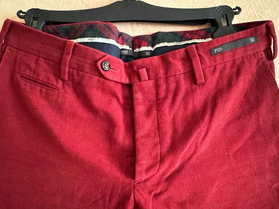 Herren Pantalone Torino Hose Rot 32