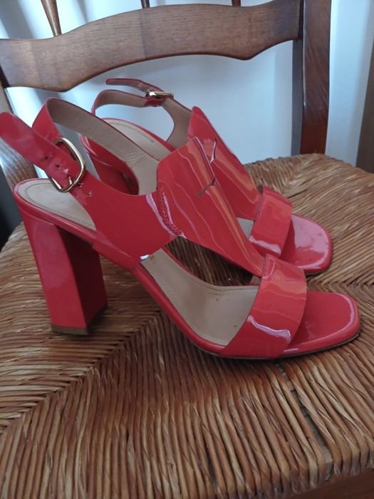 Damen High Heels Rot Leder 38