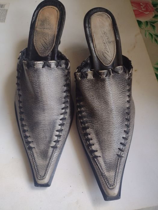 Femme Talons Gris Cuir 36