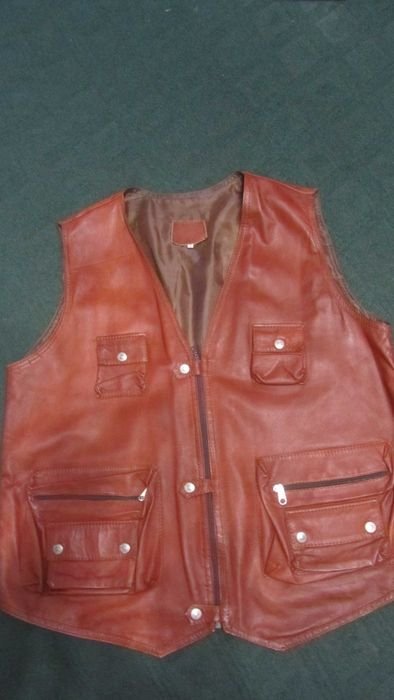 Herren Lederweste Braun 46