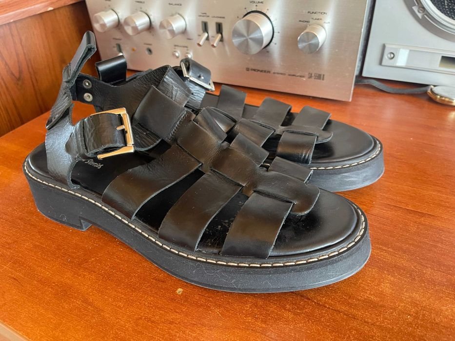 Donna Tacchi Neri Pelle 40