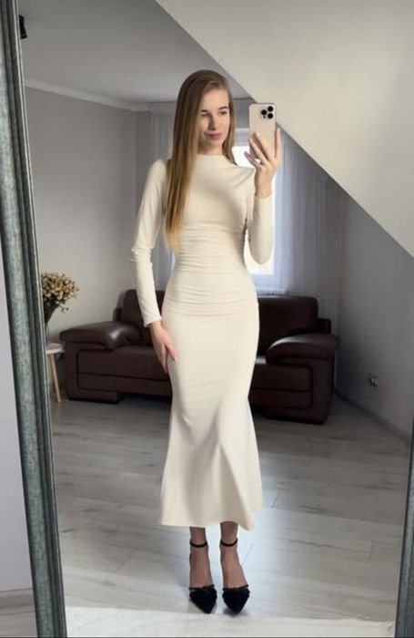 Damen Kleid Creme 34