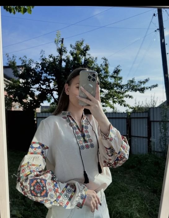 Women Linen Blouse Multicolor 36