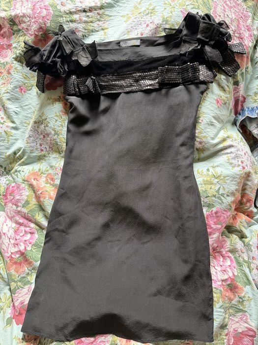 Damen Fendi Kleid Schwarz Seide 36