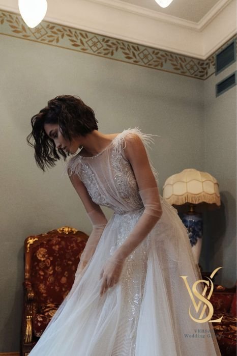 Bridal Dress 2 in 1 VALETTA A-line Champagne Satin