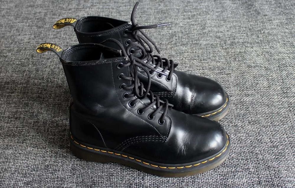 Donna Dr. Martens Stivali Neri Pelle 37.5