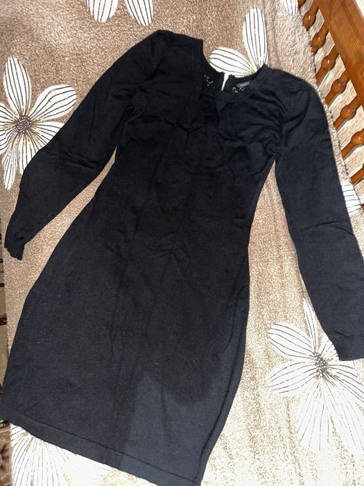 Donna Mango Abito Nero Cotone 38