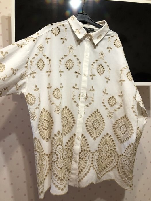 Women F&F Shirt White Cotton 40