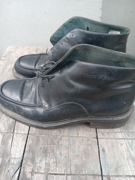 Men Boots Black Leather 42