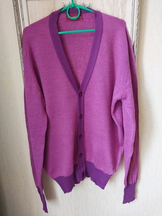 Men Clements Church Cardigan Purple Wool