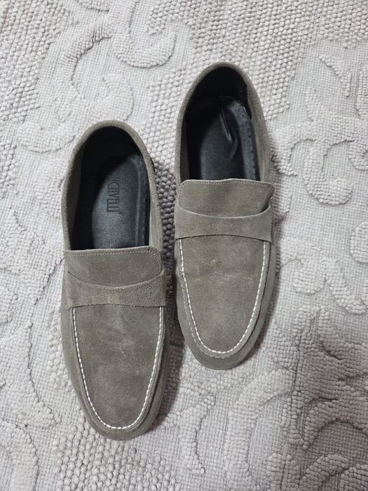 Men Loafers Grey Suede 43