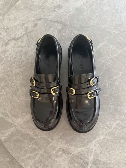 Femme Sandro Mocassins Noir Cuir 37